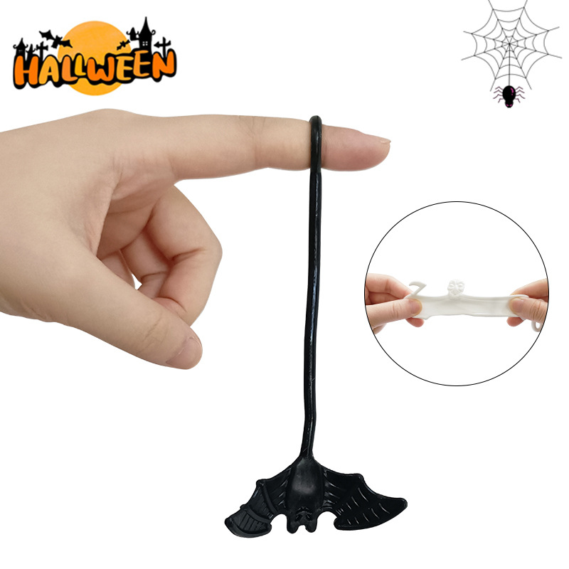 Cross-border new and unique soft rubber toys, elastic death bat, Halloween creative prank, wall-climbing sticky stretchable toys Specification drawing