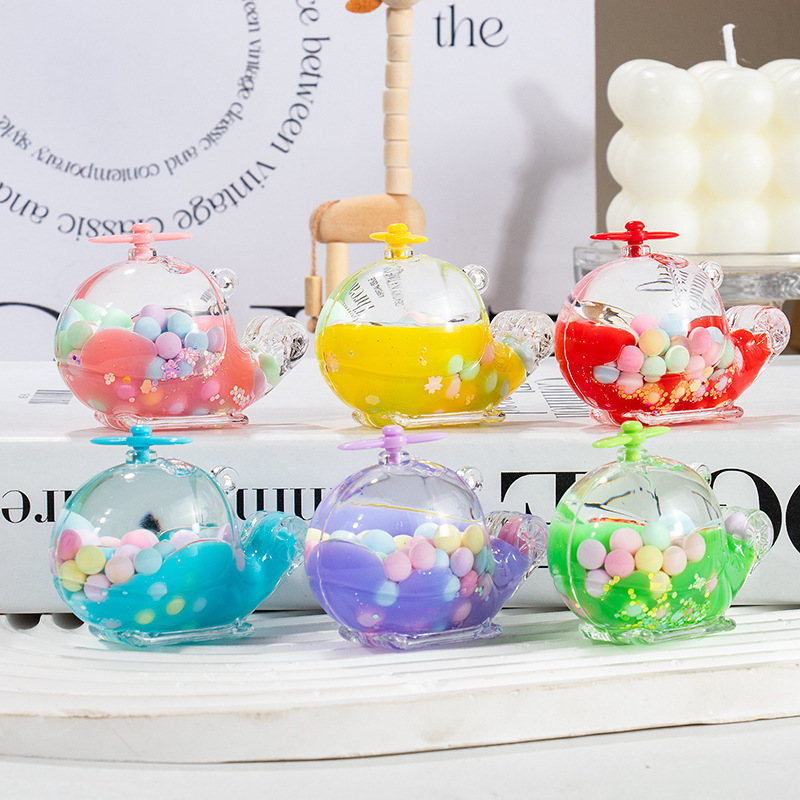 高货直升机彩豆入油流沙瓶亚克力桌面摆件钥匙扣配件抖音礼品批发