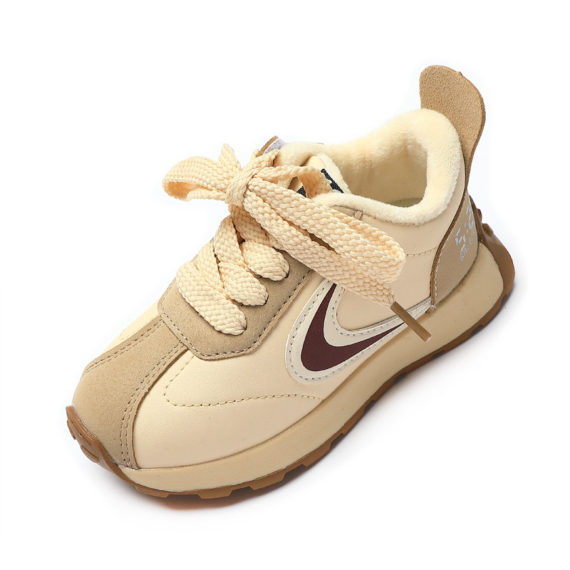 Girls Shoes Sports Shoes 2022 Spring New Children's Small White Shoes Large Children Plus Cotton Leisure Daddy Shoes Item Picture
