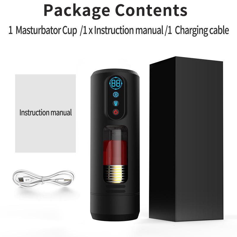 Best-selling fully automatic real deep throat aircraft cup for men, electric telescopic sucking sound, vibration and heating details Picture