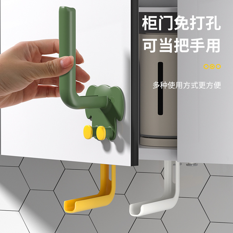 New Creative Elephant L Hook Free Punching Light Luxury Collection Family Kitchen Bathroom Strong Bearing Sticky Hook details Picture