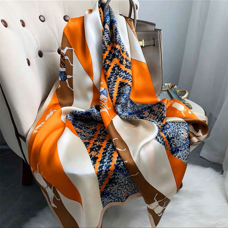 Women's Silk Scarf 2023 New High-Grade Silk Spring And Autumn And Summer Shawl Thin Sunscreen Bib Neck Protection Foreign Style Scarf
