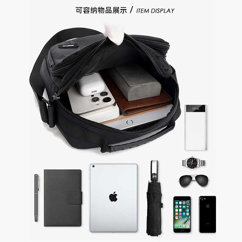 Multi-functional men's crossbody bag, Korean style simple sporty outdoor crossbody bag, trendy men's large-capacity single-shoulder bag Application Scenario