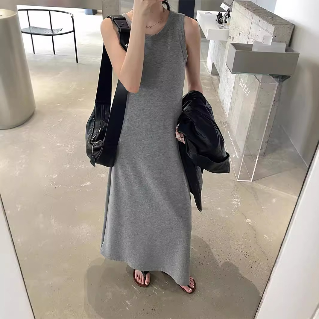 Thirteen Rows Sunset 2024 Autumn New High-end Simple sleeveless dress Slimming Vest Dress 3012 Specification image
