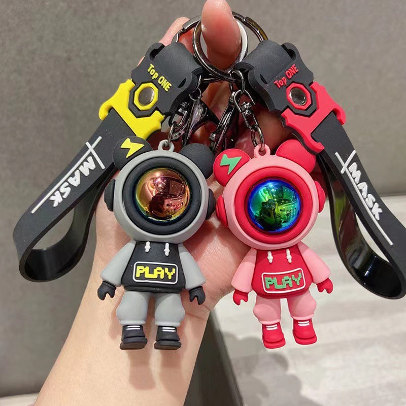 Lightning Bear keychains, cute cartoon couple dolls, pendants, car bags, key chains, ornaments, small gifts wholesale details Picture