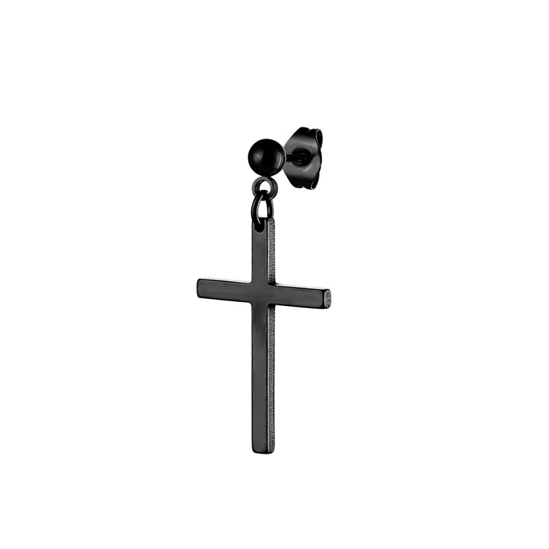Korean bestsellers, personalized and fashionable titanium steel ear studs, men's trendy large cross earrings, cool and stylish stainless steel earrings Application Scenario