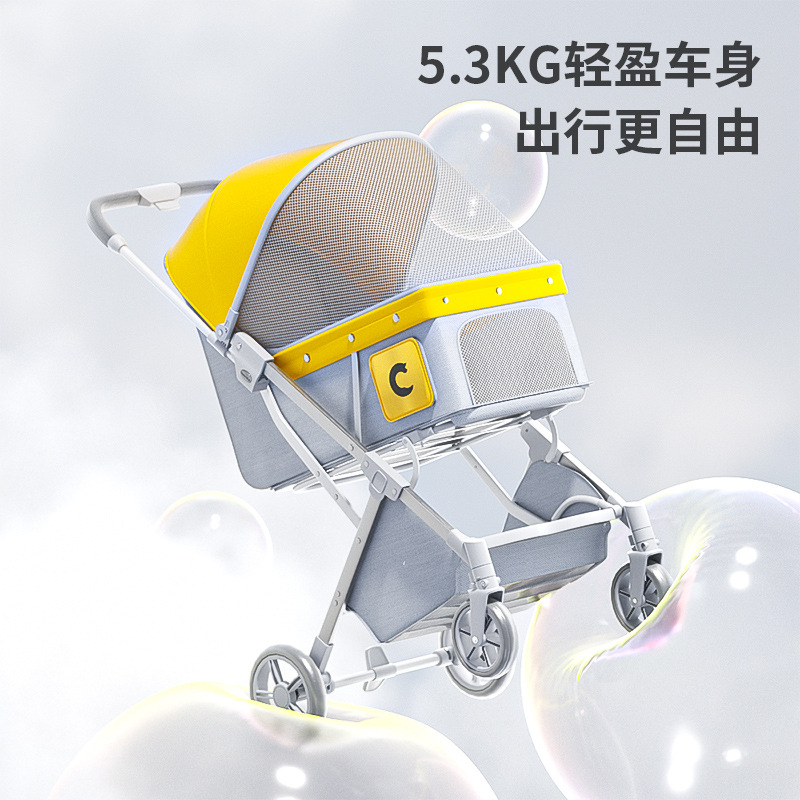 Pet strollers for dogs and cats, small strollers for going out, detachable and foldable, lightweight trolleys, dog and cat walking, and delivery services details Picture