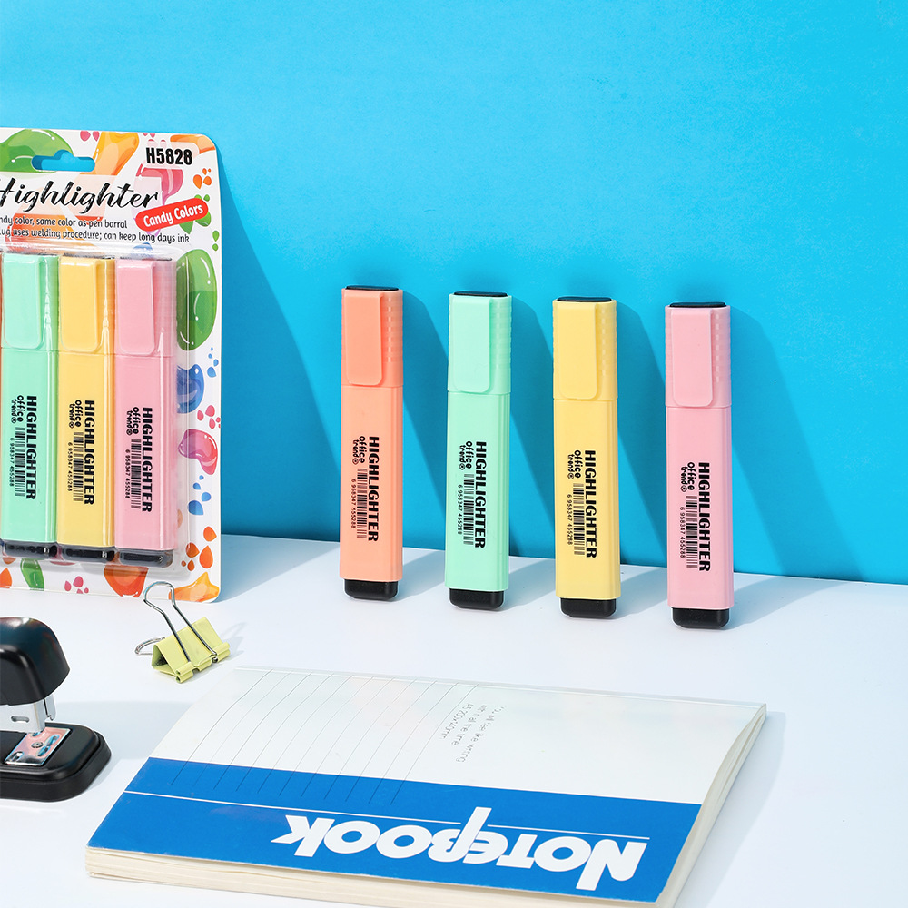 Chendi Stationery Writing Large Capacity Eye Care Macaron Color Highlighter Children Students Drawing Graffiti Hand Ledger Marking Highlights details Picture
