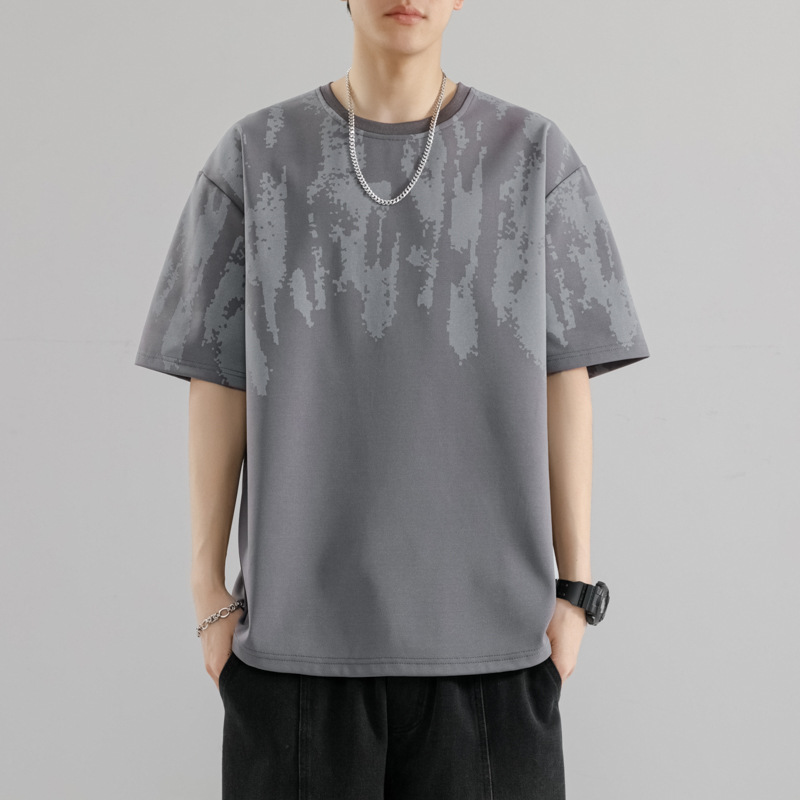 Short-sleeved T-shirt for men's summer, a new Japanese-style design printed base layer, a trendy, loose and versatile casual T-shirt Specification image