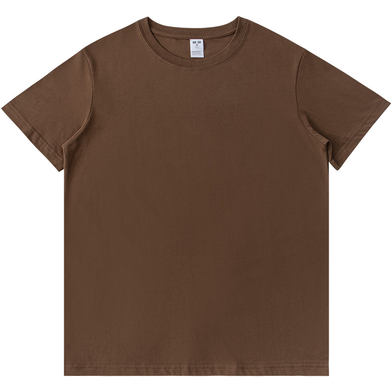 200G Short-Sleeved T-Shirt Men's Summer Xinjiang Pure Cotton Round Neck High Quality Solid Color Loose Half-Sleeved White Base Top Item Picture