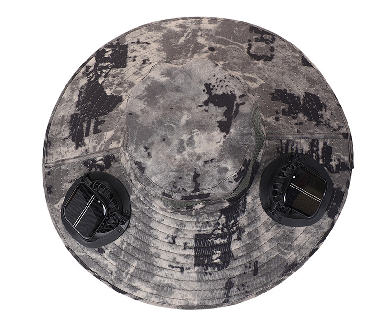 Solar-powered double-fan hats for men, summer outdoor mountain climbing and fishing sun protection hats, wide-brimmed breathable fisherman hats pic 11