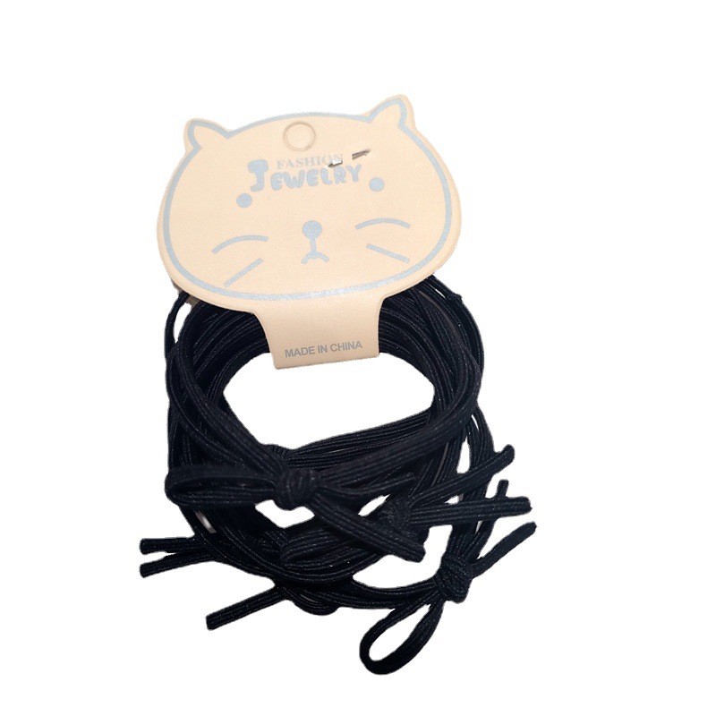 6-piece Korean simple bow basic hair band, colorful Korean version knot hair tie, candy-colored rubber band set for women Item Picture