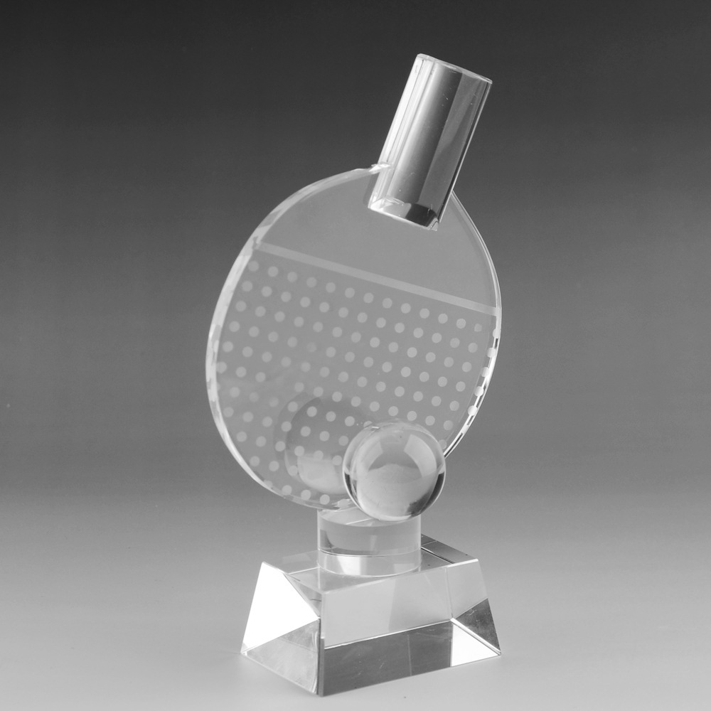 Crystal Glass [Table tennis] Crystal Trophy Annual Meeting Reward Competition Activity Outstanding Employee Trophy details Picture