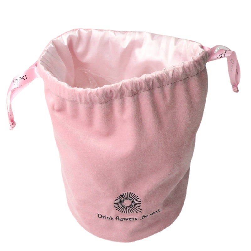 Hot-selling round-bottom velvet drawstring bags, custom-made accessories, gifts, storage drawstring bags, velvet jewelry bags, embossed Item Picture