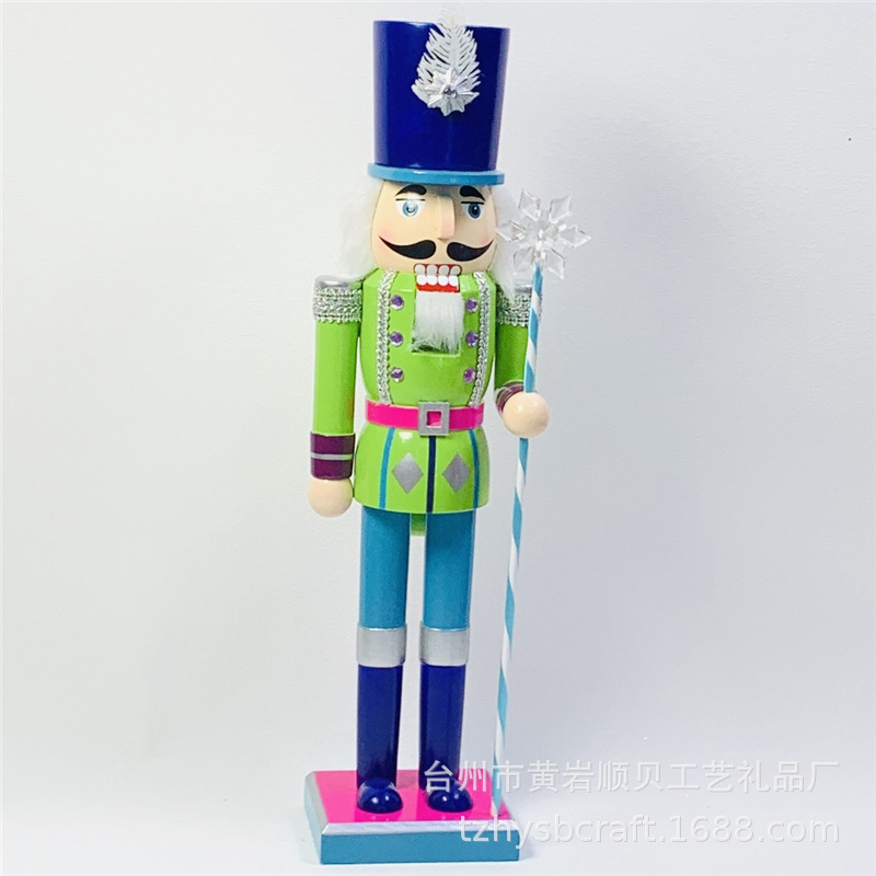 Shun Bei Sb58513 New 38Cm Color Wooden Christmas Nutcracker Soldier Puppet Decoration Soldier Application Scenario