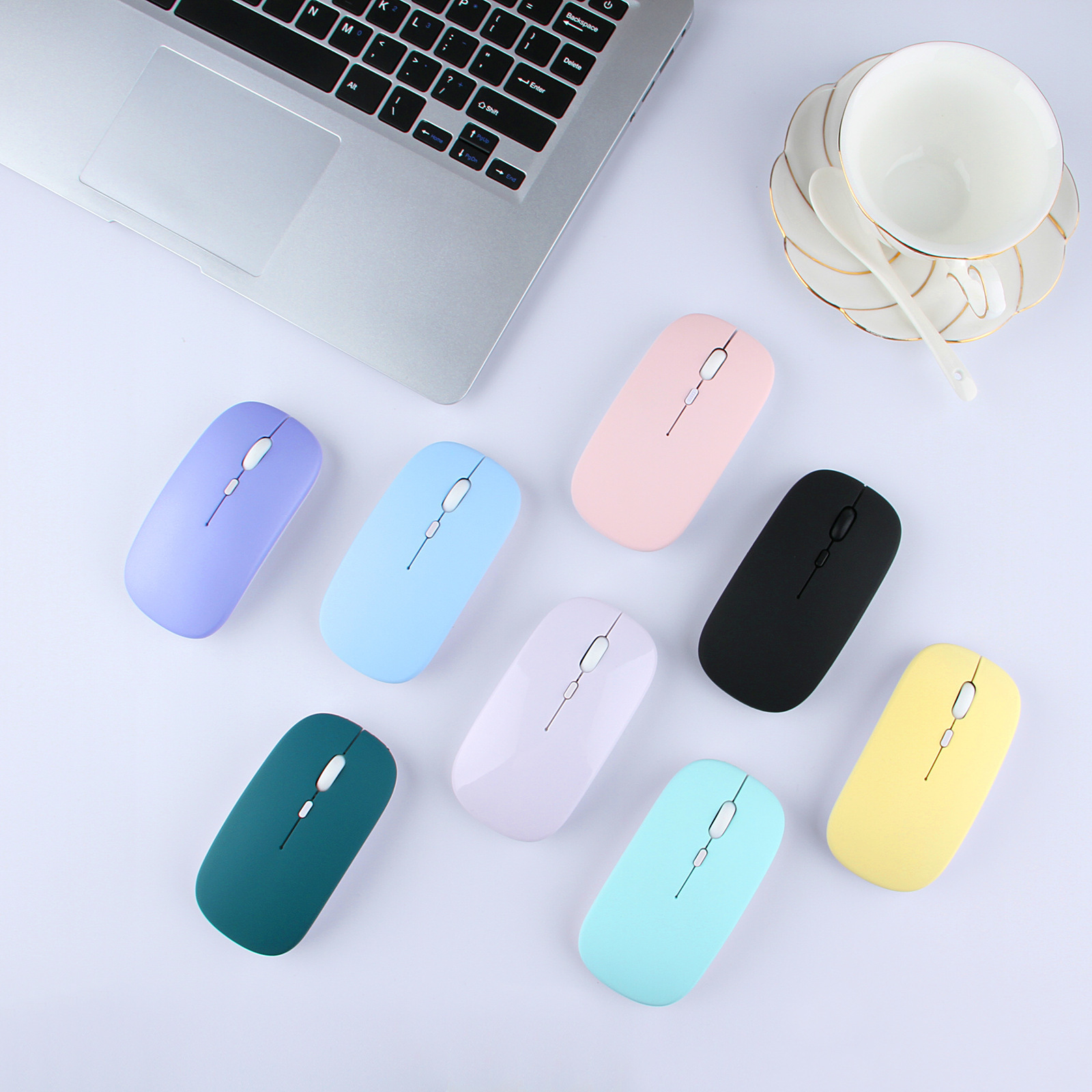 New Candy Wireless charging Bluetooth mouse USB Desktop notebook 2.4 Silent mouse Dual-mode mouse Specification drawing