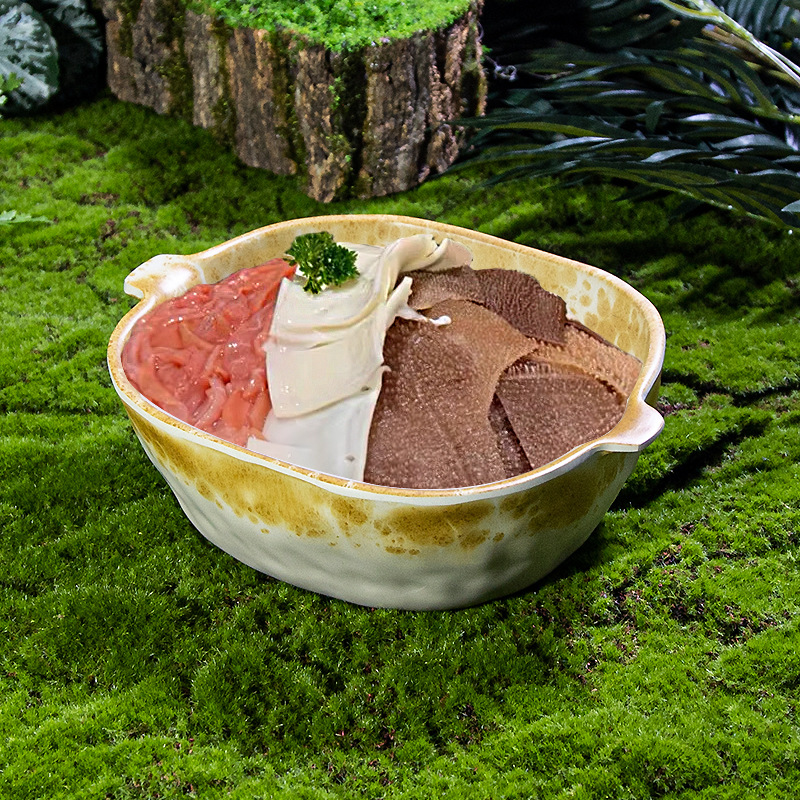 Melamine Mountain Wild mushroom platter, beef Tripe crispy platter, treasure platter, beef platter, goose intestine dry ice platter, sour soup hot pot tableware Application Scenario