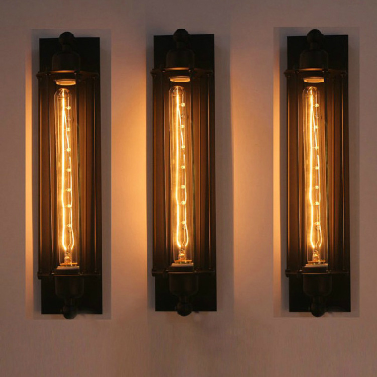 Loft Retro Industrial Wind Outdoor Wall Light American Simple Wrought Iron Wall Light Corridor Corridor Warehouse Balcony Restaurant Light Specification drawing