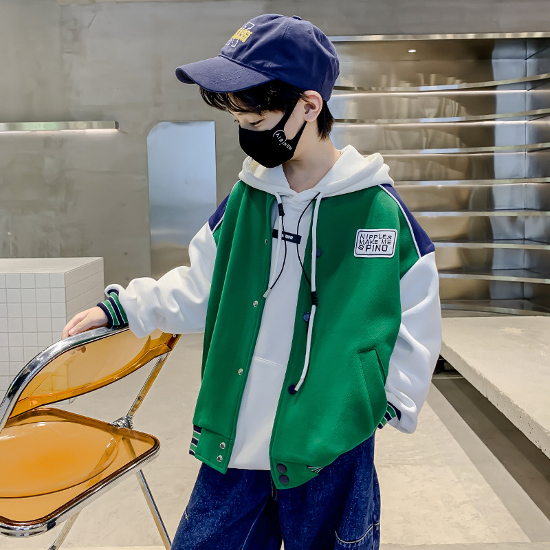 The 2022 new style of loose spring and autumn coat for boys, the children's baseball jacket of Zhongda Children's Autumn collection, is sporty, stylish and trendy Specification image