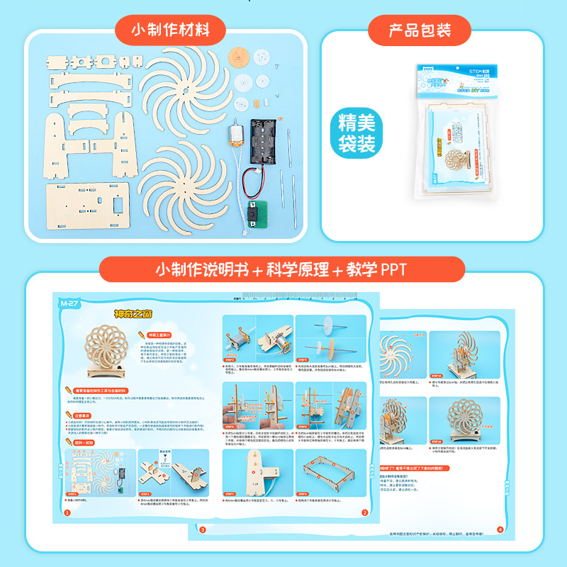 "Science and Technology Small Craft Magic Window Assembly Model Material Package, Children's science Experiment Creative Fun Teaching Aid. details Picture