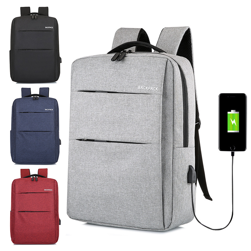 双肩包男款商务大容量双肩背包 电脑包USB休闲背包礼品加印 LOGO详情图3