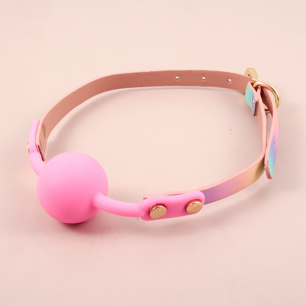 New rainbow color silicone mouth plug sex toys sex supplies sm tone teaching mouth ball adult products full figure