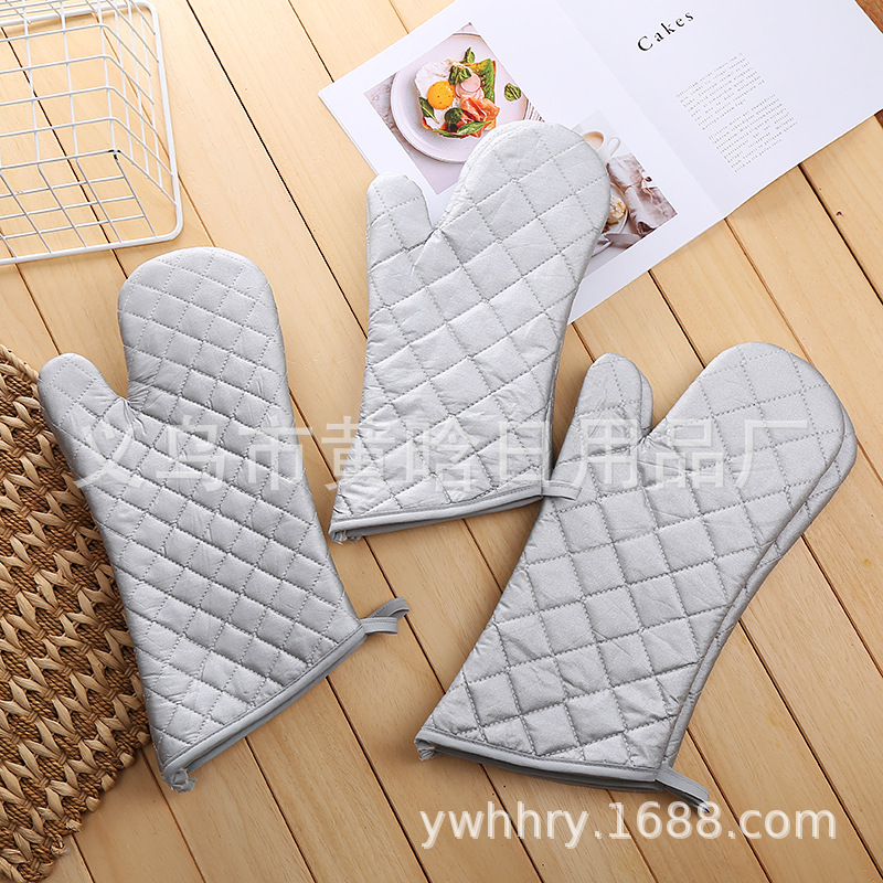 【 Chi Jia 】 Oven Heat Insulation gloves, a pair of all-cotton silver-coated high-temperature resistant baking gifts, promotional advertisement Specification image