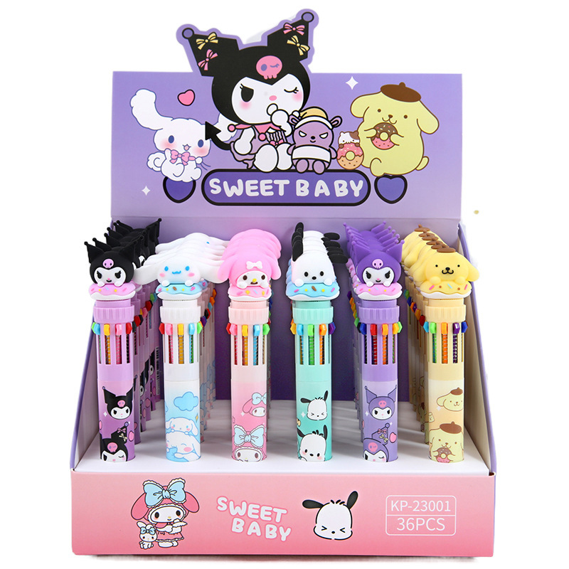 Korean Cartoon Pet Collection Multi-Color Pen Cute Girl Ten-Color Pen Ballpoint Pen Student Hand Pen Pen Color Pen Item Picture