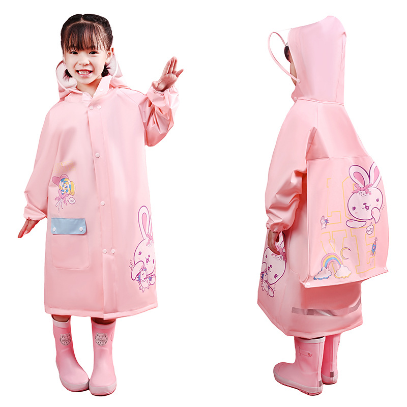 Thickened EVA children's raincoats, cartoon outdoor hiking raincoats for boys and girls in primary school, children with schoolbags, raincoats Item Picture