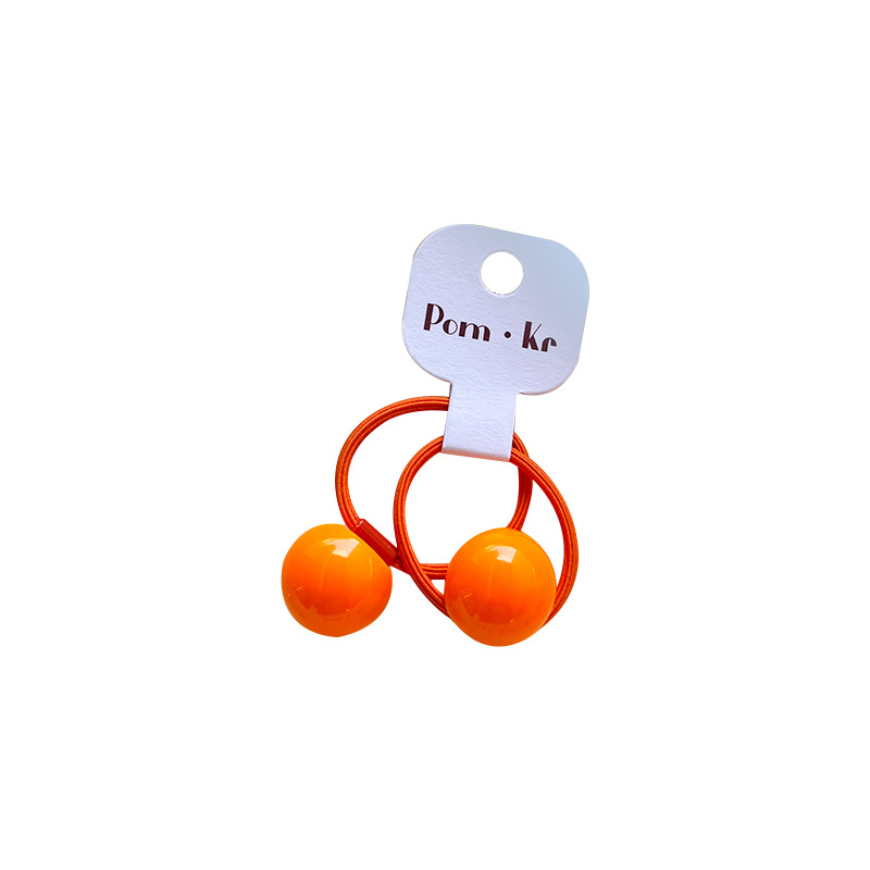New cute and colorful round bean children's hair tie and hair band, high ponytail, high elasticity, no damage to hair Item Picture