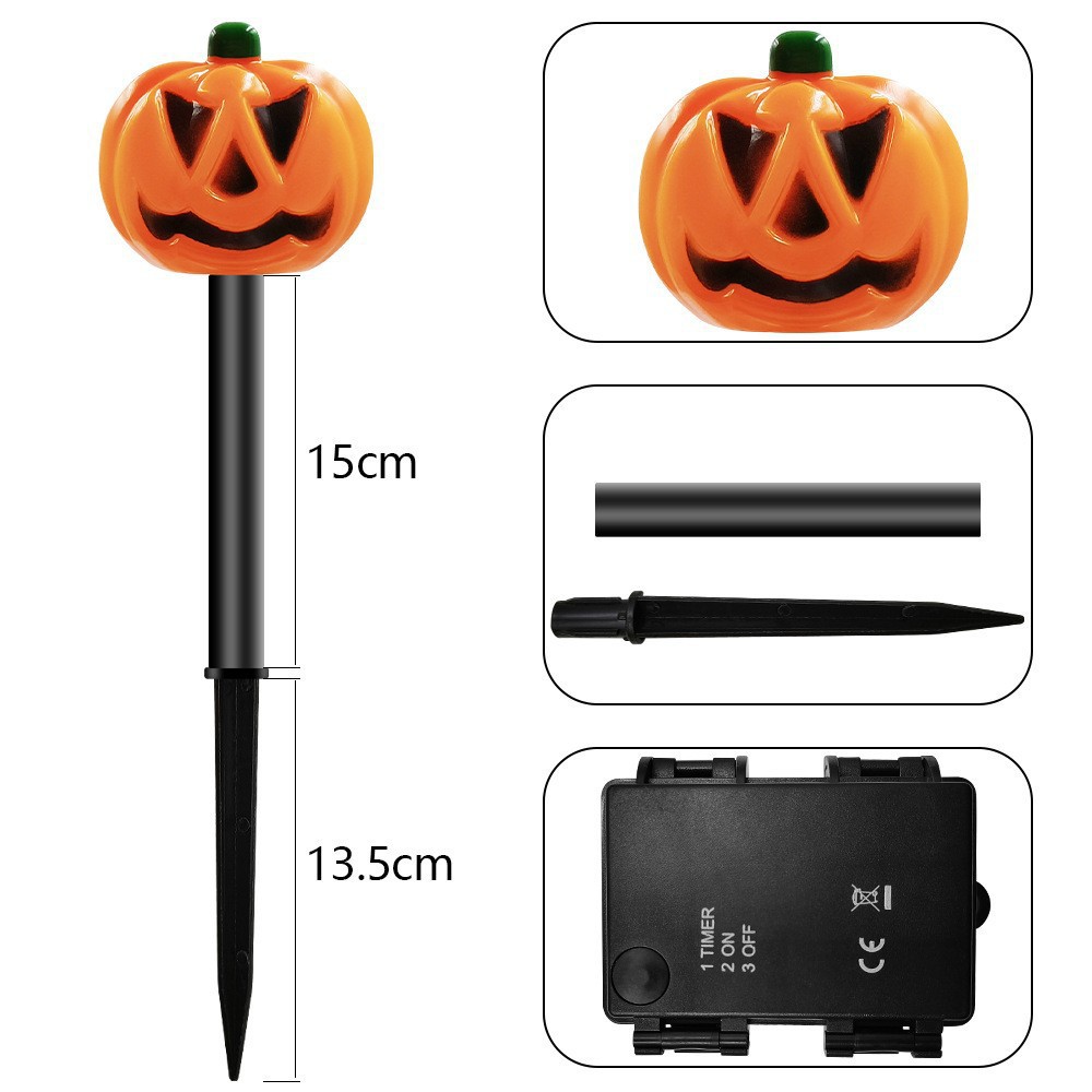 Pumpkin lantern strings, Halloween LED string lights, festival party decorative lights, cross-border new products, colored lights, battery boxes, ground plug lights Application Scenario