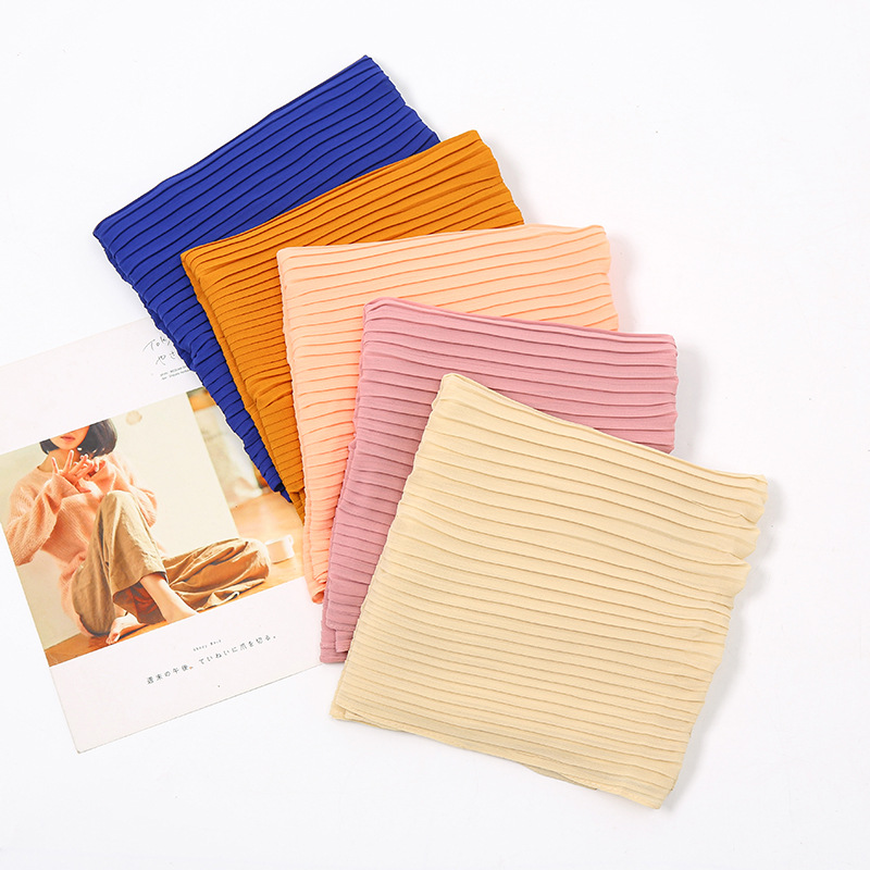 Pearl Chiffon Fashion Scarf Long Scarf Wholesale 2022 Wide Wrinkle Hot Breathable Scarf Yw052 Specification drawing