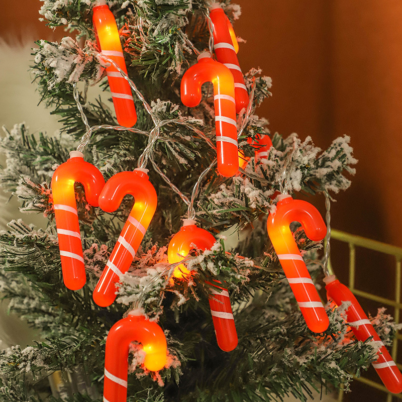 2022 new led gift light strings, Christmas walking sticks, Christmas tree scene decoration, photo props, fireplace hanging Specification image