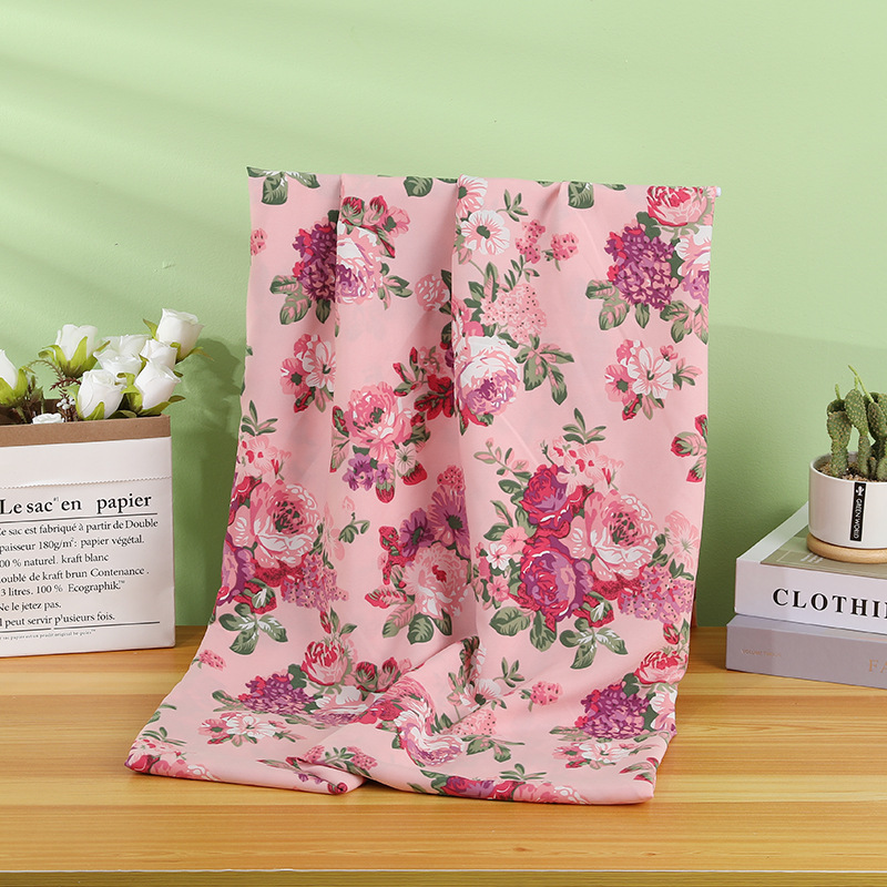 New Clothing Printed Large Floral Fabric Accessories Cloth Shirt Printed Fabric Polyester Four-Sided Elastic Fabric Spot Wholesale details Picture