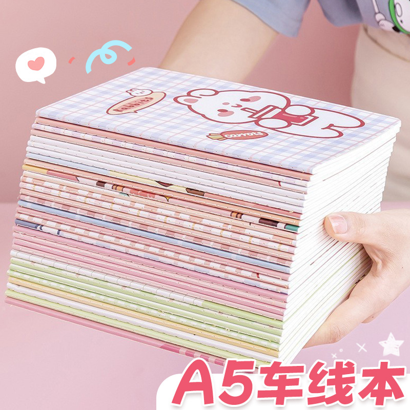 Cartoon A5 line notebook, student stationery, thickened notebook, high appearance level, learning supplies, soft surface copywriting notepad