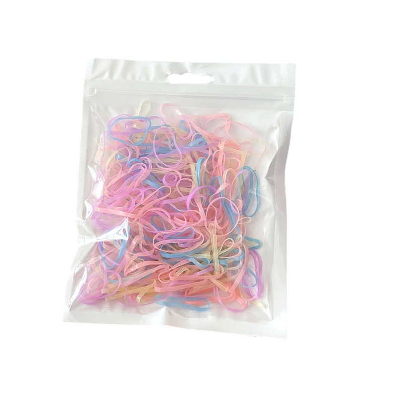 Bag Of Colored Disposable Rubber Band High Elastic Strong Pull Constant Elastic Band Girls Hair Band Basic Hair Accessories Item Picture