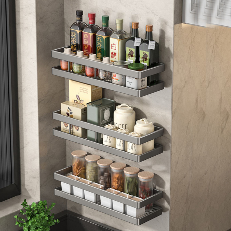 厨房挂钩置物架免打孔壁挂式锅铲勺子挂架多功能调味料用品收纳架