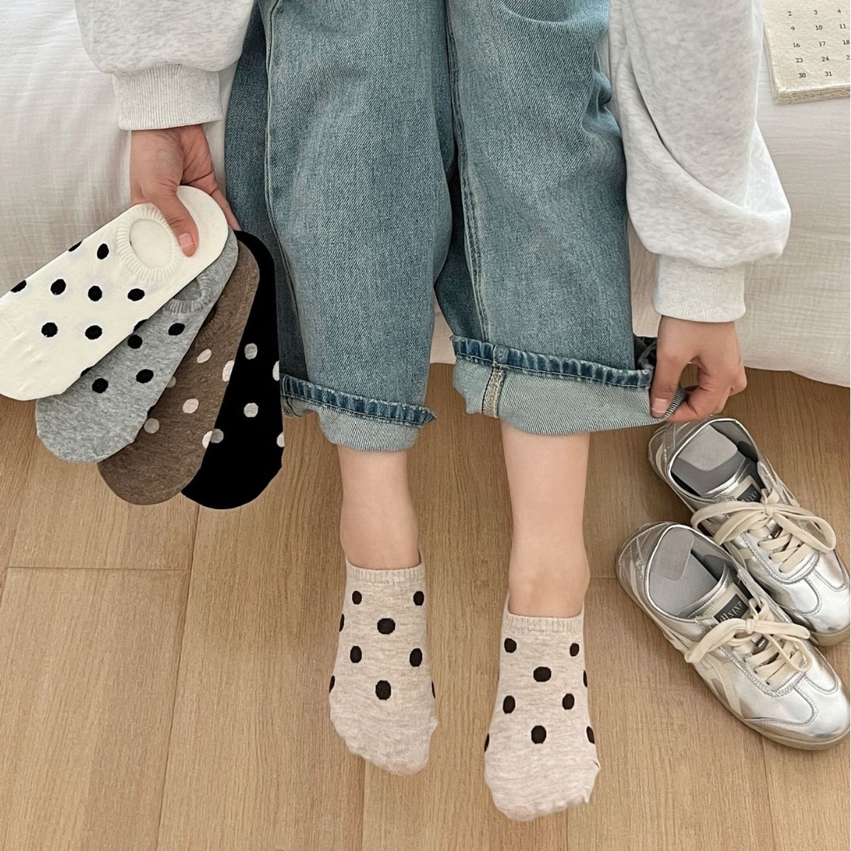 小波点船袜女夏季隐形船袜日系可爱ins潮流百搭简约袜子女