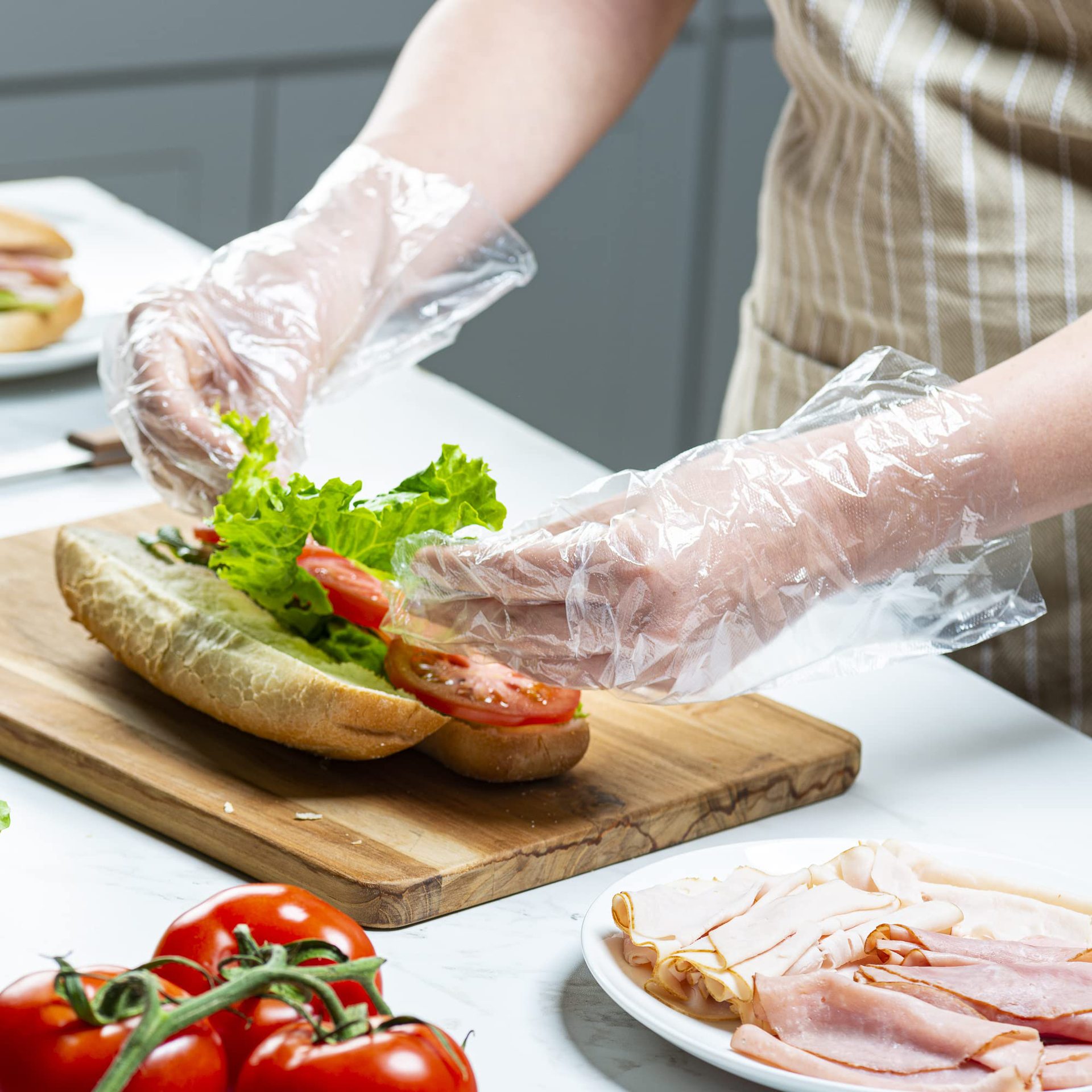 外贸英文包装 一次性手套家用防水厨房烘焙PE手套