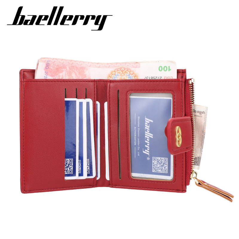 baellerry2021新款钱包女士短款韩版多卡位压花零钱包时尚小卡包详情图2