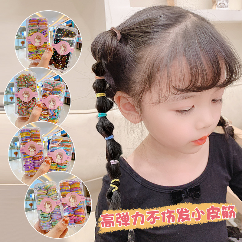 Child rubber band tie hair girls do not hurt hair elasticity is not easy to break the small Korean version of hair rope Korean baby hair rope Specification drawing
