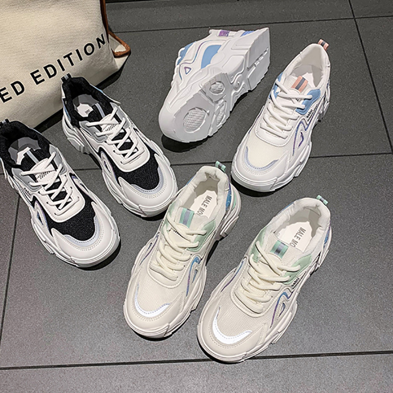 Spring and Autumn 2025 running breathable thin sports shoes, women's versatile casual shoes, thick-soled height-increasing dad shoes, trendy shoes Specification image