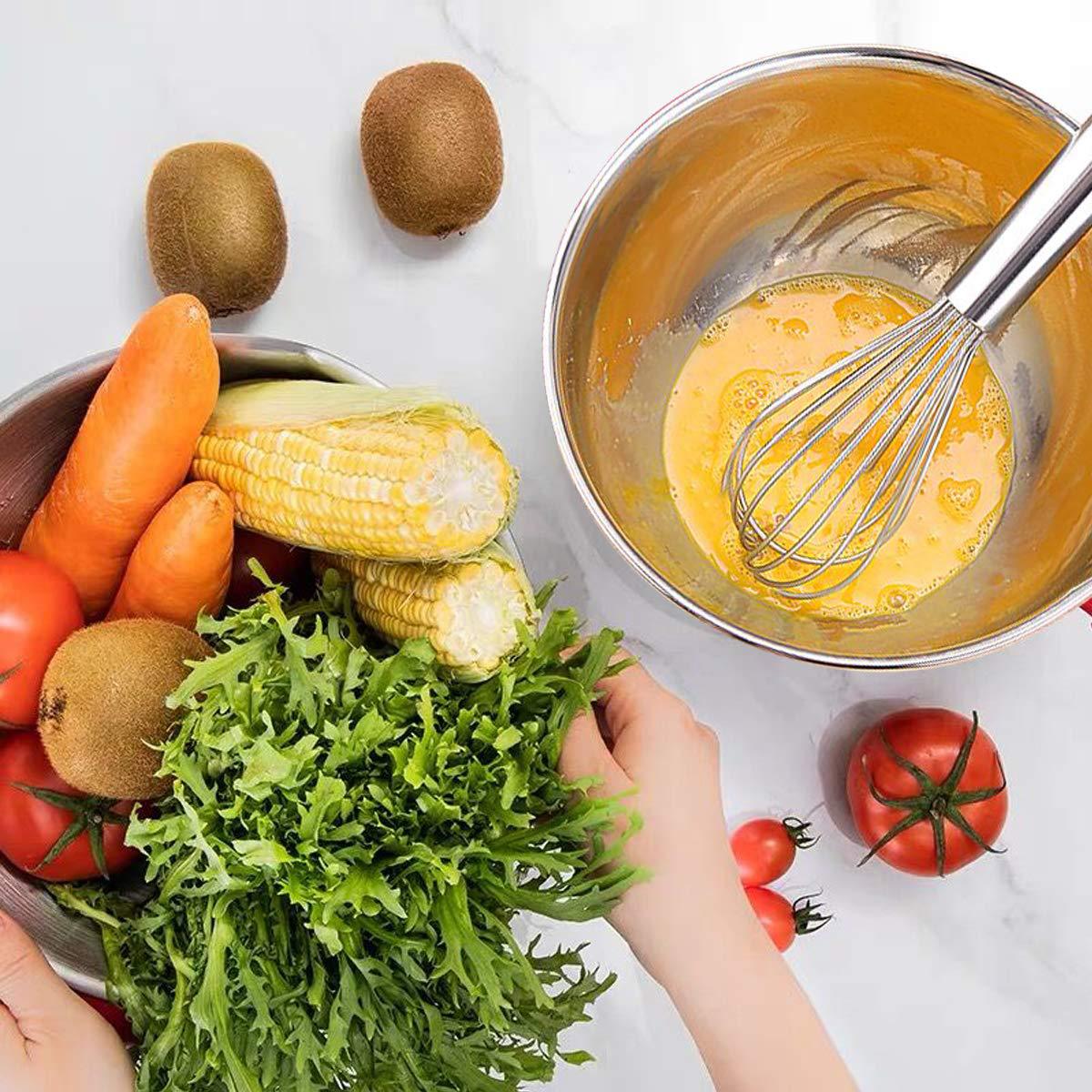 American-style colored silicone bottom with lid salad bowl cooking and baking salad basin set, stainless steel multi-purpose egg beater basin Application Scenario