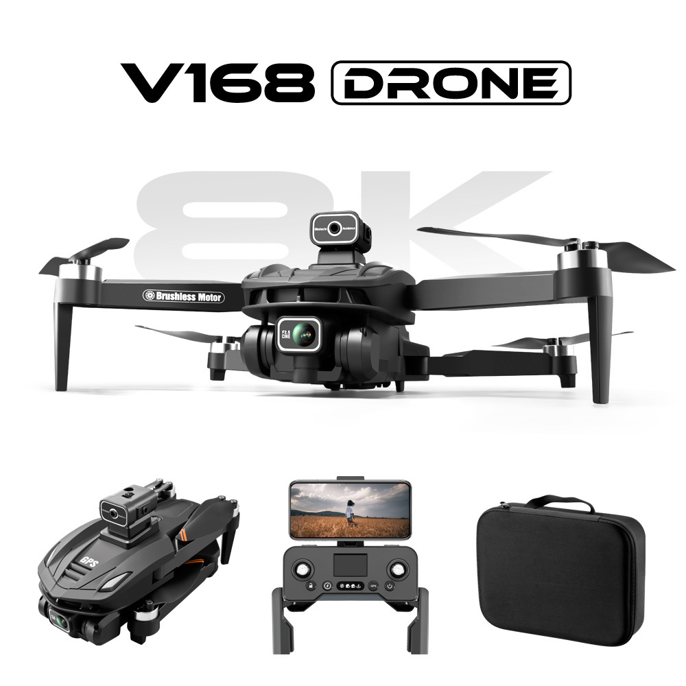 Cross-border new V168 brushless GPS return HD 8K aerial photography intelligent obstacle avoidance drone foreign remote control aircraft Item Picture