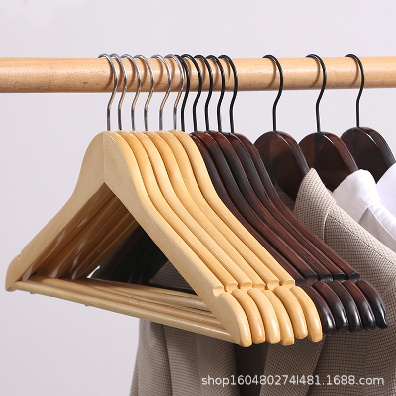 实木衣架家用挂衣防滑无痕衣挂衣柜木质木头挂衣服架子服装店衣撑