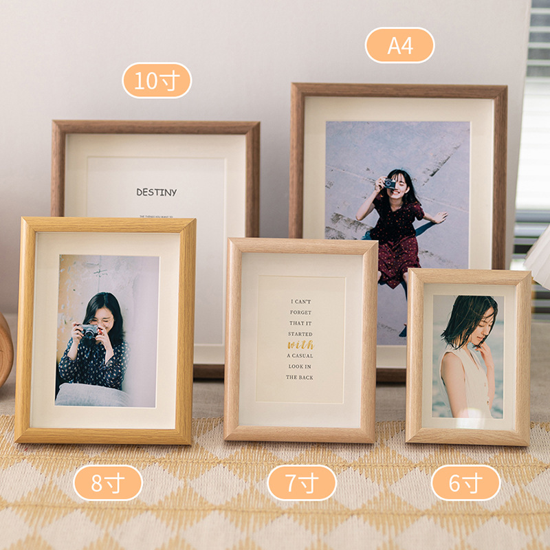 美式轻奢相框8寸摆台北欧ins风像片装饰画框中空a4寸挂墙现货批发