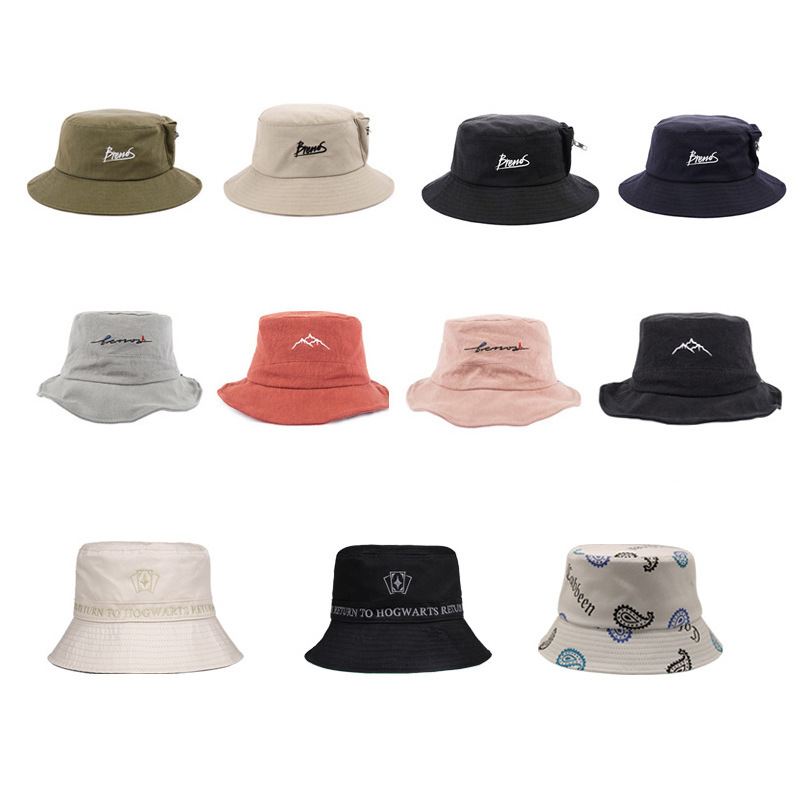 Fisherman Hats Wholesale Embroidered Printed Quick-Drying Bucket Hats Ins Women Mlb Double-Faced Men Cowboy Fishing Mountaineering Basin Hats Item Picture