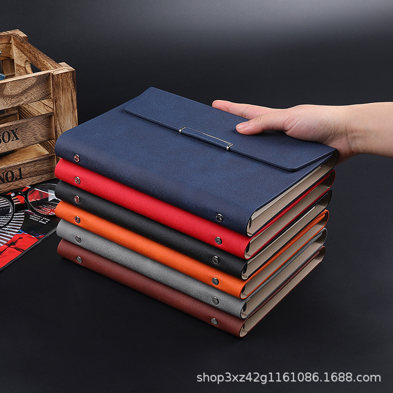 A5 Three-Fold Loose-Leaf Book Wholesale Notebook Business Office Notepad Gift Box Set Can Print Logo
