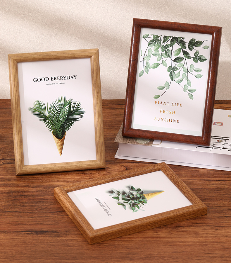 相框6寸相框批发7810寸a4圆弧简约木质拼图画框照片挂墙空框摆台详情7