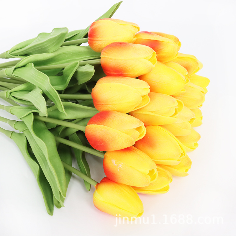 Pu Mini Tulip Simulation Flowers Wedding Supplies Fake Flowers Home Decoration Flowers Feel Tulips Item Picture